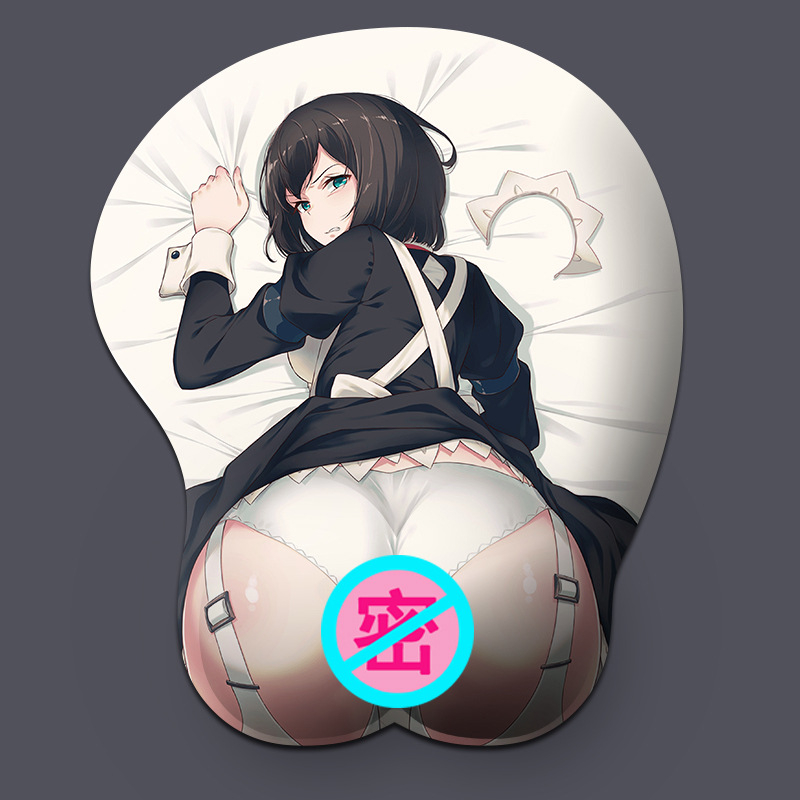 Padă mică pentru mouse din silicon cu suport pentru încheietură, design 3D, suprafață silicon + textil, turnare din plastic, imprimare logo