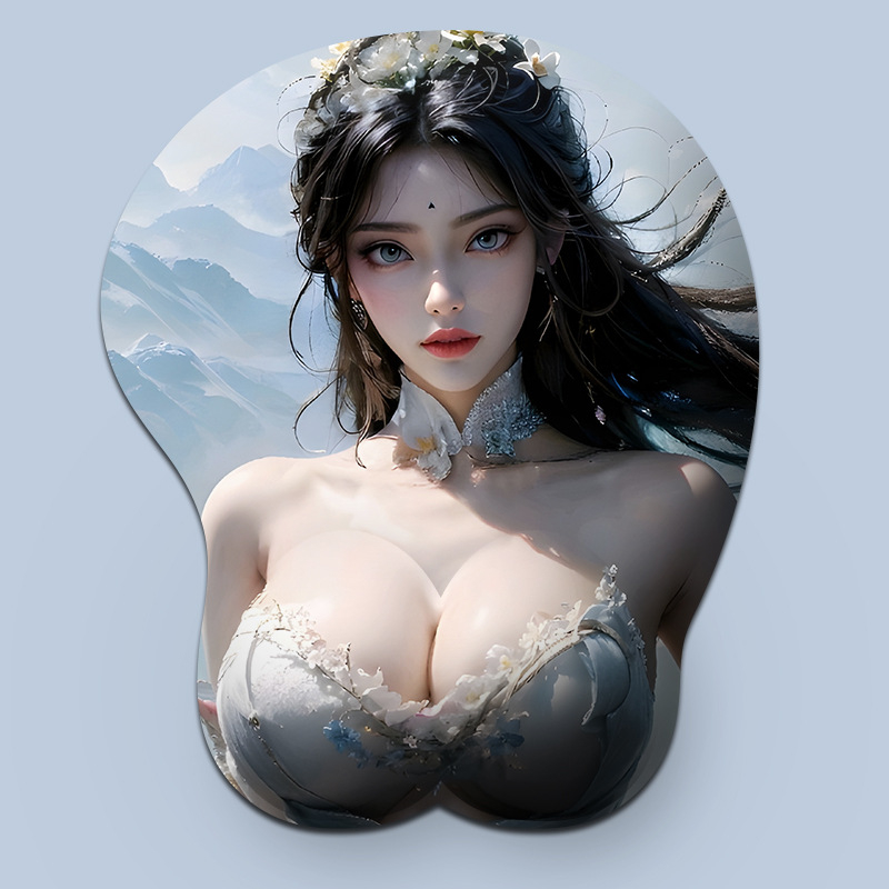 Padă mică pentru mouse din silicon cu suport pentru încheietură, design 3D, suprafață silicon + textil, turnare din plastic, imprimare logo