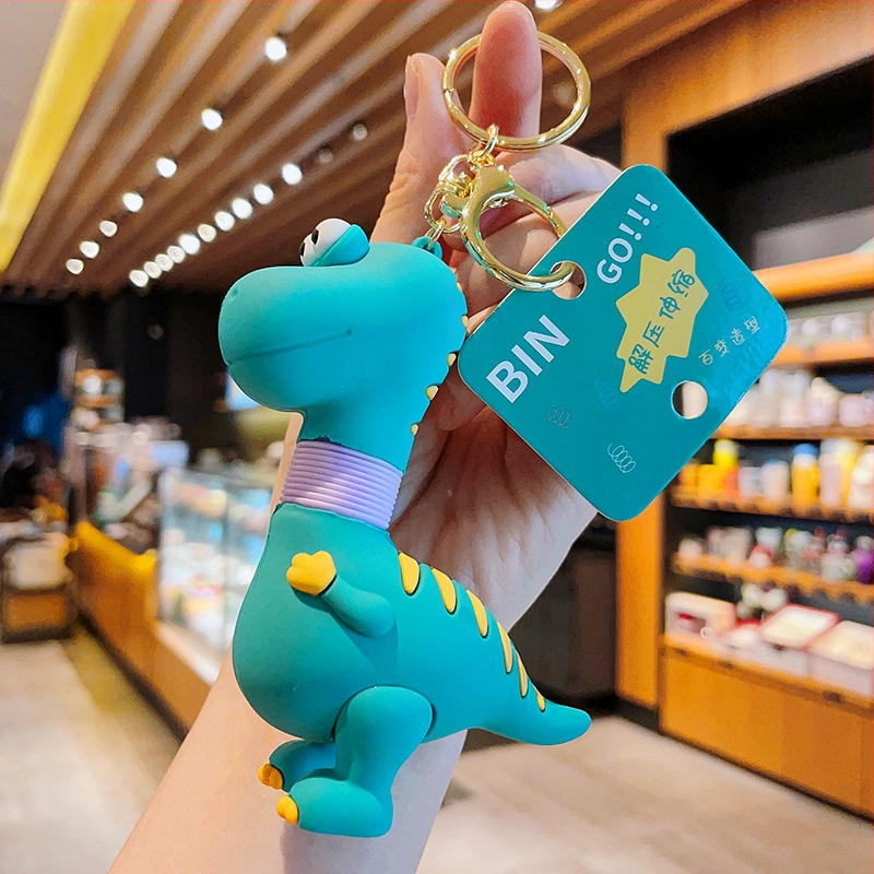 Ключодържател динозавър с прибираща се шия (PVC + сплав; самостоятелна опаковка; сладък стил)
