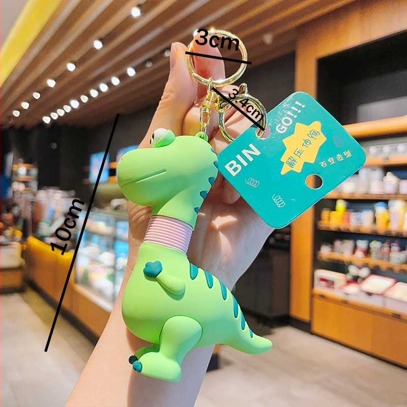 Ключодържател динозавър с прибираща се шия (PVC + сплав; самостоятелна опаковка; сладък стил)