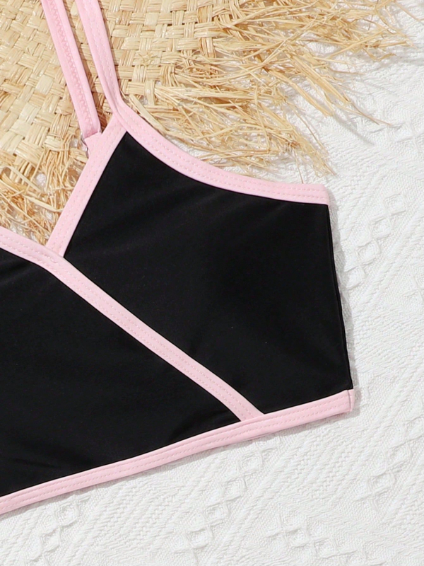 Dječji trodjelni bikini set visokim strukom, brzo se suši, izdržljiv, podstava od elastana