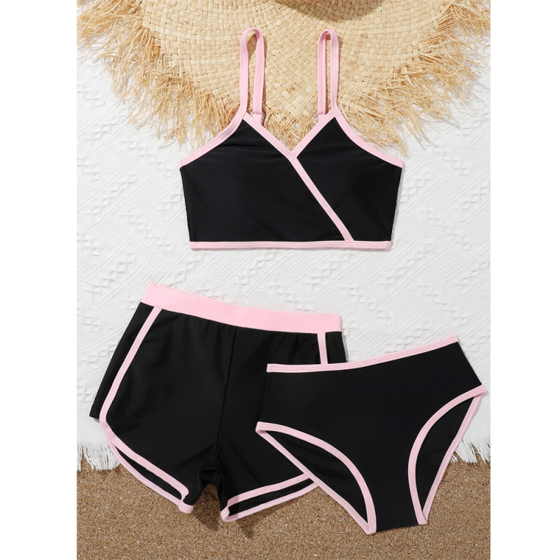 Dječji trodjelni bikini set visokim strukom, brzo se suši, izdržljiv, podstava od elastana