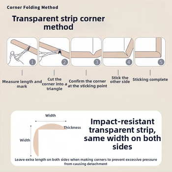Priehľadný silikónový ochranný roh pre steny a nábytok – bezpečné pre deti, samolepiaci, mäkký roh, proti nárazu