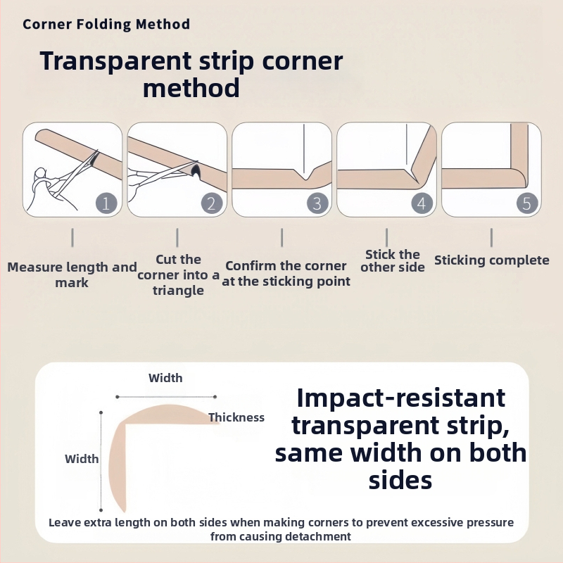 Priehľadný silikónový ochranný roh pre steny a nábytok – bezpečné pre deti, samolepiaci, mäkký roh, proti nárazu