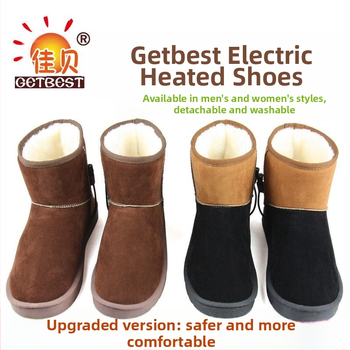 Muške USB grijane papuče, punjive, skidljive i perive, prava koža