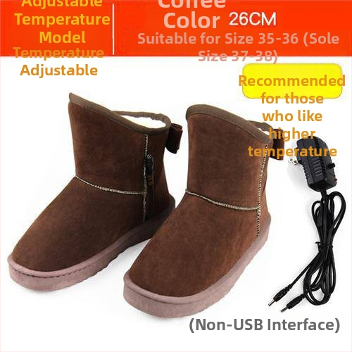 Muške USB grijane papuče, punjive, skidljive i perive, prava koža