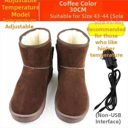 Muške USB grijane papuče, punjive, skidljive i perive, prava koža