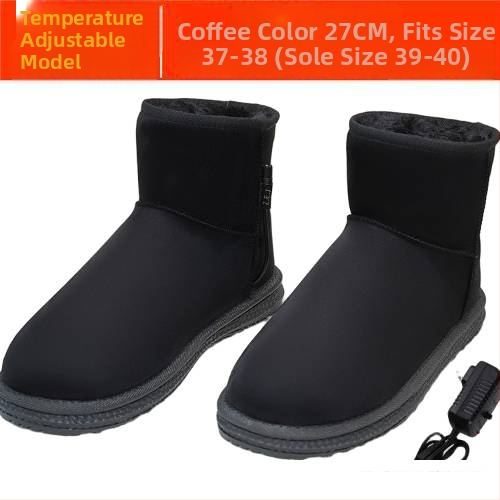 Muške USB grijane papuče, punjive, skidljive i perive, prava koža