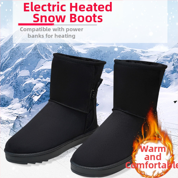 Muške USB grijane papuče, punjive, skidljive i perive, prava koža