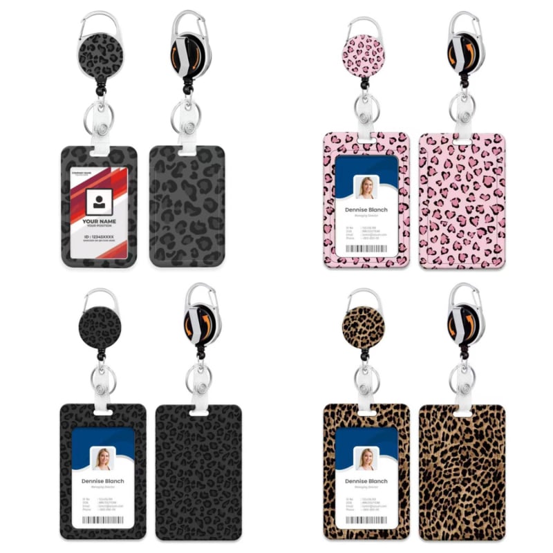 Leopard print kaiš za telefon s držačem kartice — Qiding, ABS, teleskopski, nosivost 90 g, mogućnost prilagodbe logotipa