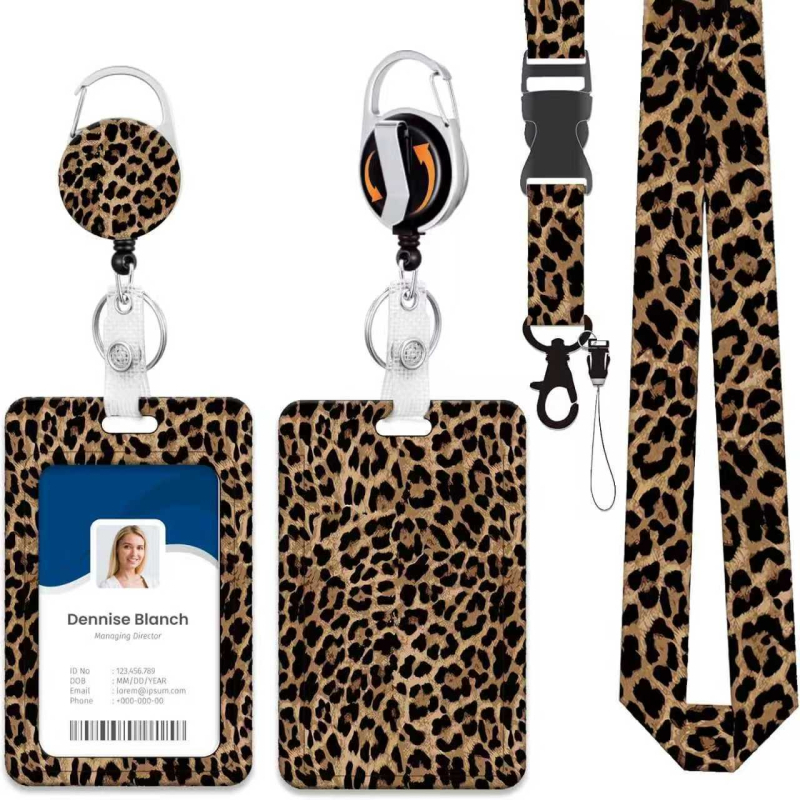 Leopard print kaiš za telefon s držačem kartice — Qiding, ABS, teleskopski, nosivost 90 g, mogućnost prilagodbe logotipa