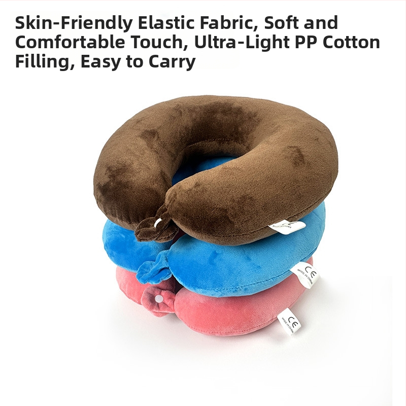 U-tvarná cestovná vankúš na krk, výplň PP bavlna, materiál crystal velvet, moderný minimalistický štýl, pre dospelých