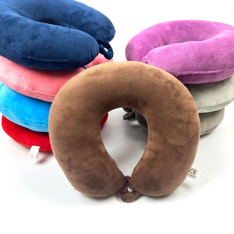 Αυχενικό μαξιλάρι σε σχήμα U για ταξίδια, γέμισμα PP βαμβάκι, ύφασμα crystal velvet, μοντέρνο μινιμαλιστικό στυλ, κατάλληλο για ενήλικες