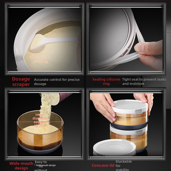 Korade μποροσιλικό γυάλινο βάζο για γάλα σε σκόνη, σφραγισμένο, προστασία από υγρασία και φως, φορητό για μεταφορά