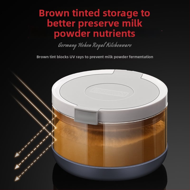 Korade μποροσιλικό γυάλινο βάζο για γάλα σε σκόνη, σφραγισμένο, προστασία από υγρασία και φως, φορητό για μεταφορά