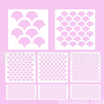 8 komada šablona šupina sirene, PET materijal, ručna izrada, za lice šminku i ručno slikanje, DIY tehnika maskiranja sprejem