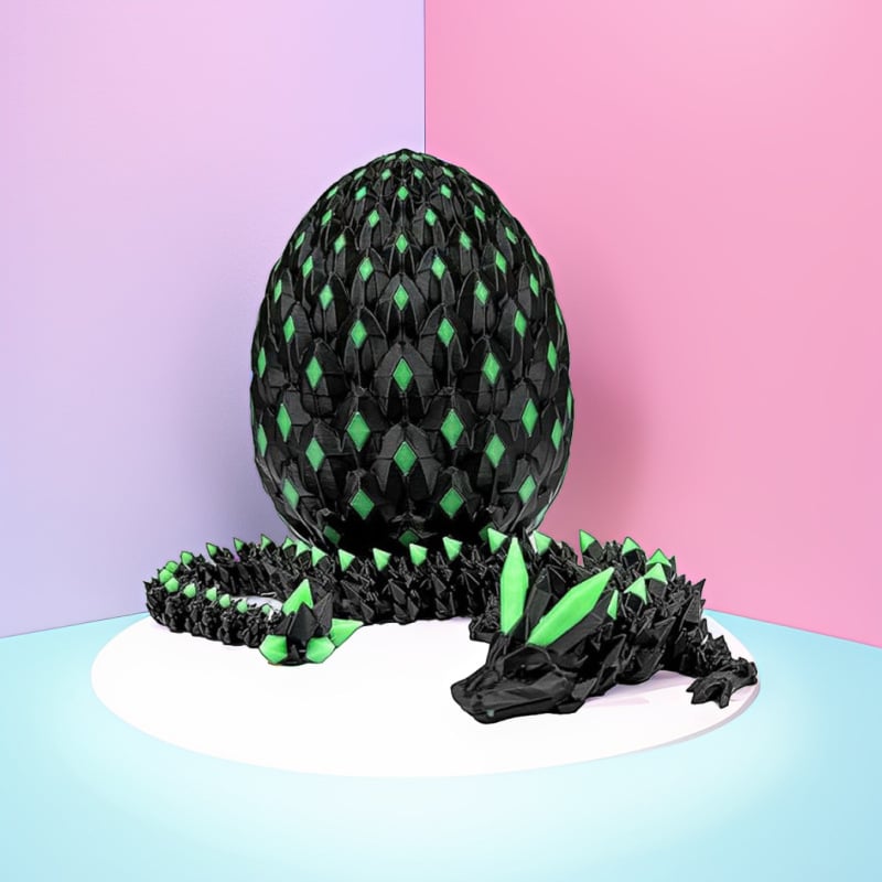 Jaje zmaja ukras, 3D ispisano, PLA materijal, moderna umjetnost