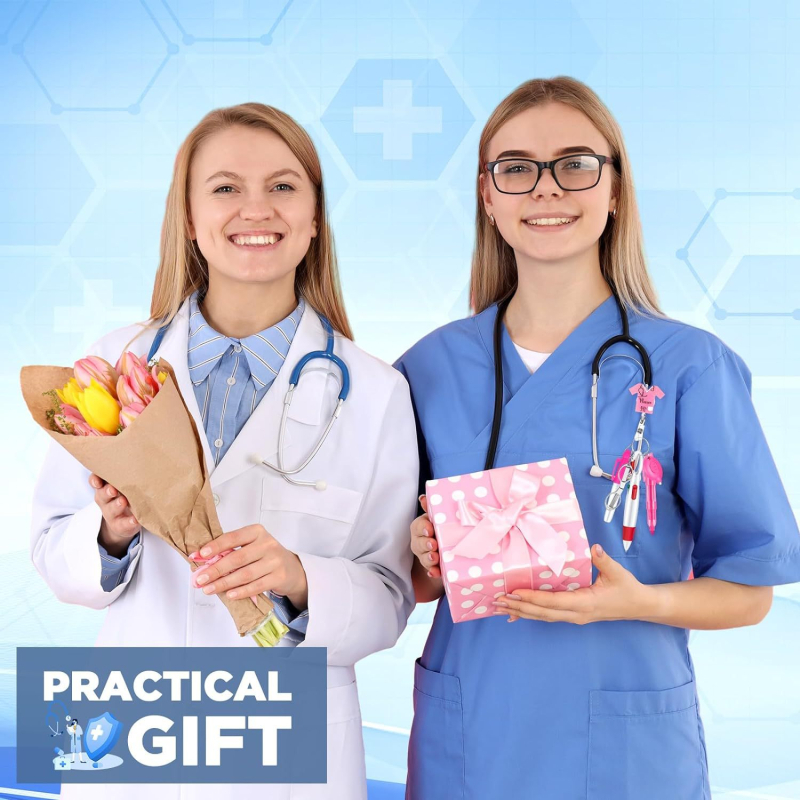 Set klipova za identifikacijske kartice medicinskih sestara s povlačnim mehanizmom, ABS materijal, moguć ispis logotipa, prilagodljivo