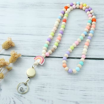 Lanyard za karticu ID od silikona i gume, rastezljiv, s kopčom za vuču