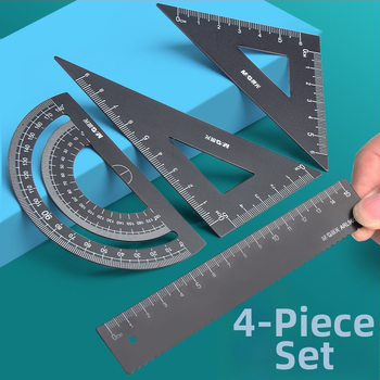Set centimetrových pravítok pre žiakov základnej školy – zahŕňa pravítko, trojuholník a plastový kresliaci set