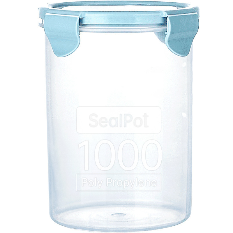 Plastična okrugla posuda za pohranu hrane s poklopcem, prozirna, kapacitet 800–1000 ml