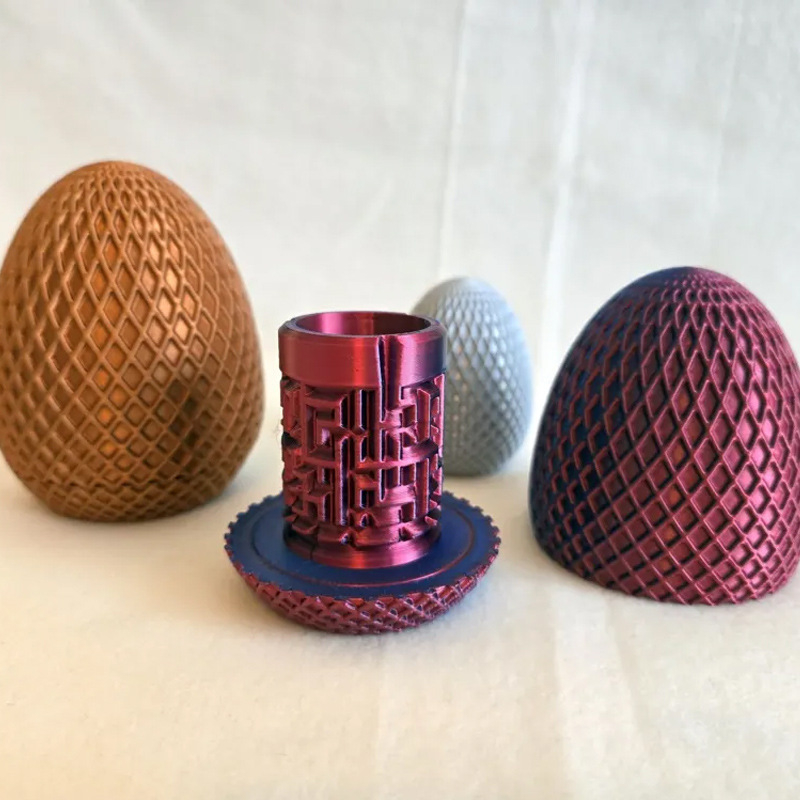 3D ispis kutije lavirinta za uskršnja jaja – oblik jajeta, PLA materijal, moderni umjetnički stil, ukrasni predmet, poklon