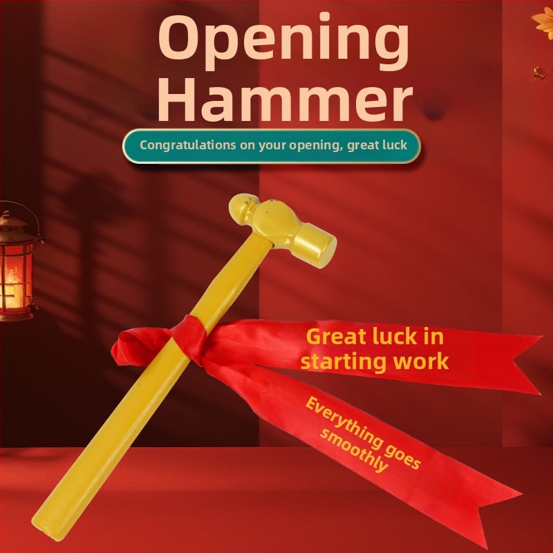 Σφυρί κατασκευών με στρογγυλή κεφαλή, λαβή από ατσάλι, για ευοίωνη τελετή έναρξης, οκταγωνικός σχεδιασμός