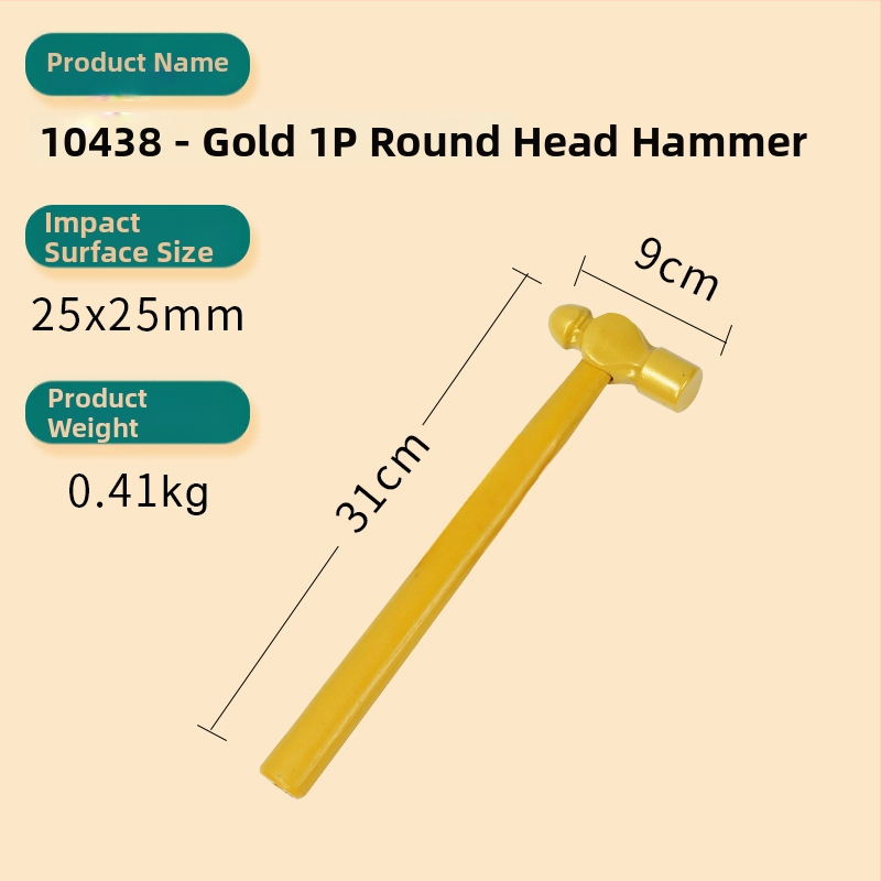 Σφυρί κατασκευών με στρογγυλή κεφαλή, λαβή από ατσάλι, για ευοίωνη τελετή έναρξης, οκταγωνικός σχεδιασμός