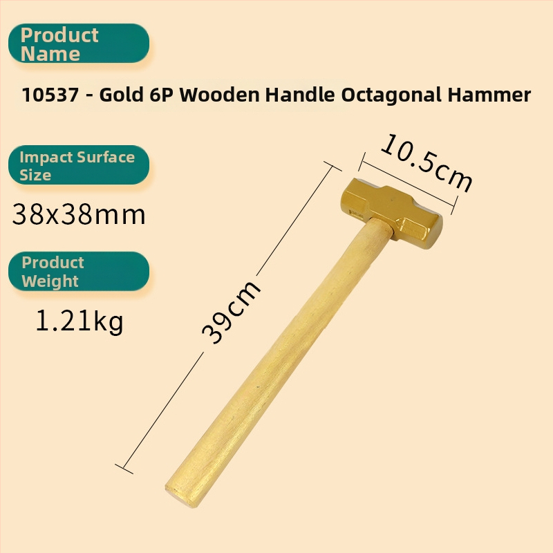 Σφυρί κατασκευών με στρογγυλή κεφαλή, λαβή από ατσάλι, για ευοίωνη τελετή έναρξης, οκταγωνικός σχεδιασμός