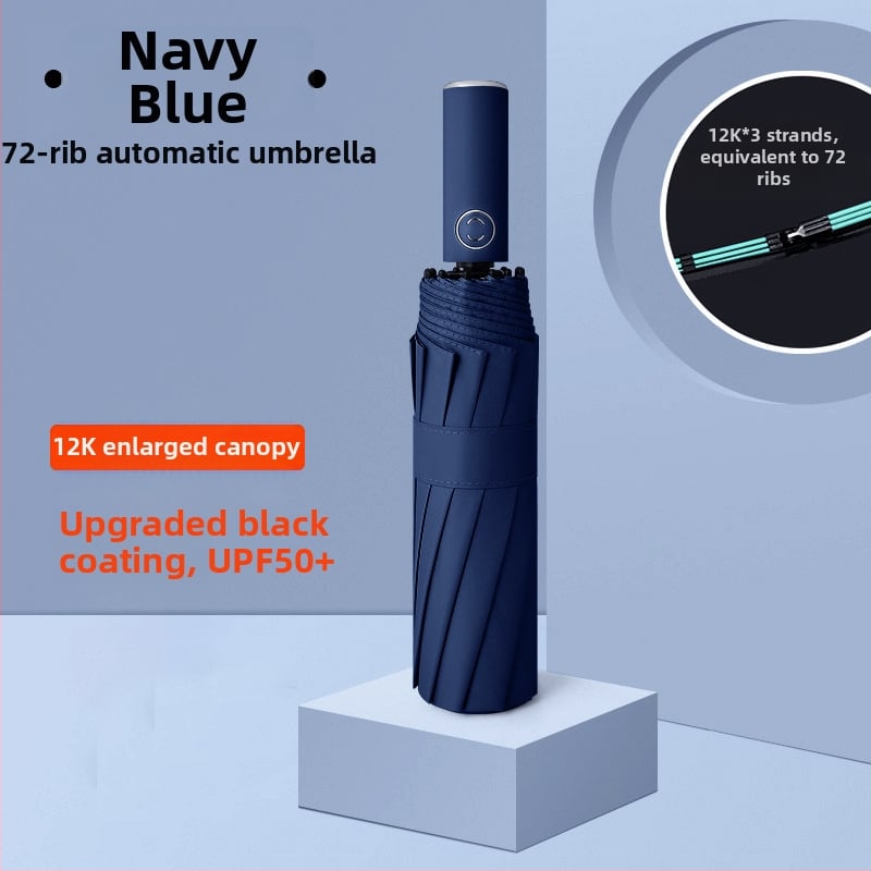 Rain Grace Ομπρέλα πλήρως αυτόματη, τριών τμημάτων, 12 ακτίνες, σιδερένιο πλαίσιο, UV προστασία UPF 50+