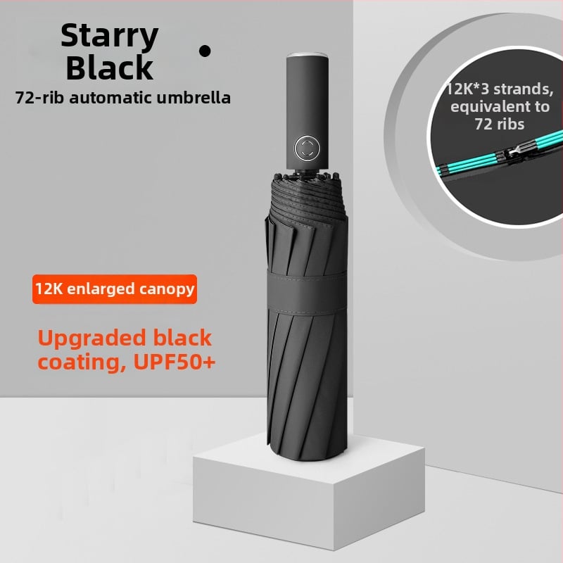 Rain Grace Ομπρέλα πλήρως αυτόματη, τριών τμημάτων, 12 ακτίνες, σιδερένιο πλαίσιο, UV προστασία UPF 50+