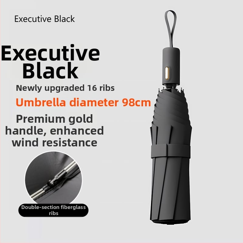 Rain Grace Ομπρέλα πλήρως αυτόματη, τριών τμημάτων, 12 ακτίνες, σιδερένιο πλαίσιο, UV προστασία UPF 50+