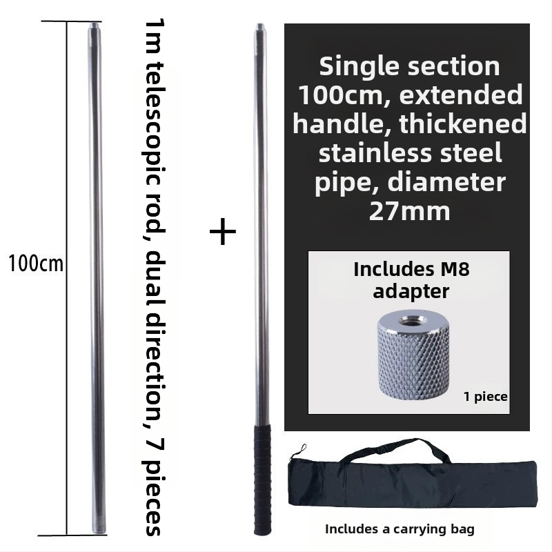 Kovová sieťová tyč typu twist, veľká, na zber ovocia zo výšky; materiál: kov; hmotnosť 225–313 g podľa konfigurácie; sekcie voľne kombinovateľné; nie je škálovateľná