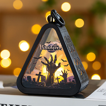 Halloween prenosni lampion od bundeve – stolna dekoracija, osvijetljivi rekvizit, plastika i staklo