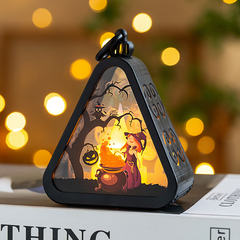 Halloween prenosni lampion od bundeve – stolna dekoracija, osvijetljivi rekvizit, plastika i staklo