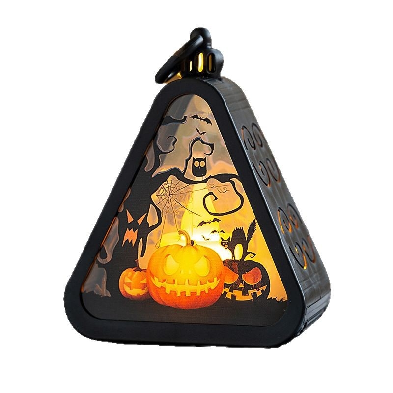 Halloween prenosni lampion od bundeve – stolna dekoracija, osvijetljivi rekvizit, plastika i staklo