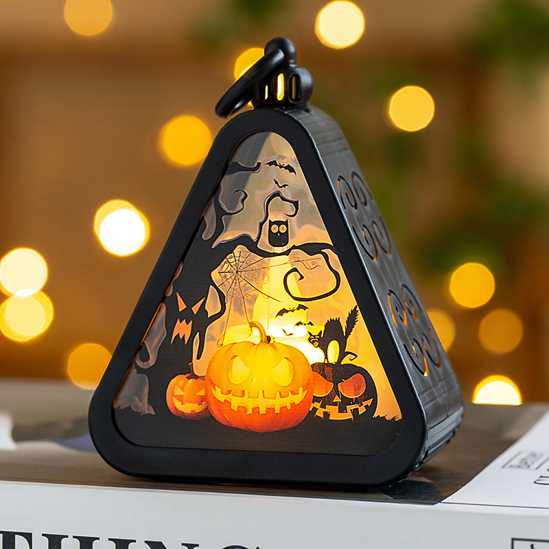 Halloween prenosni lampion od bundeve – stolna dekoracija, osvijetljivi rekvizit, plastika i staklo
