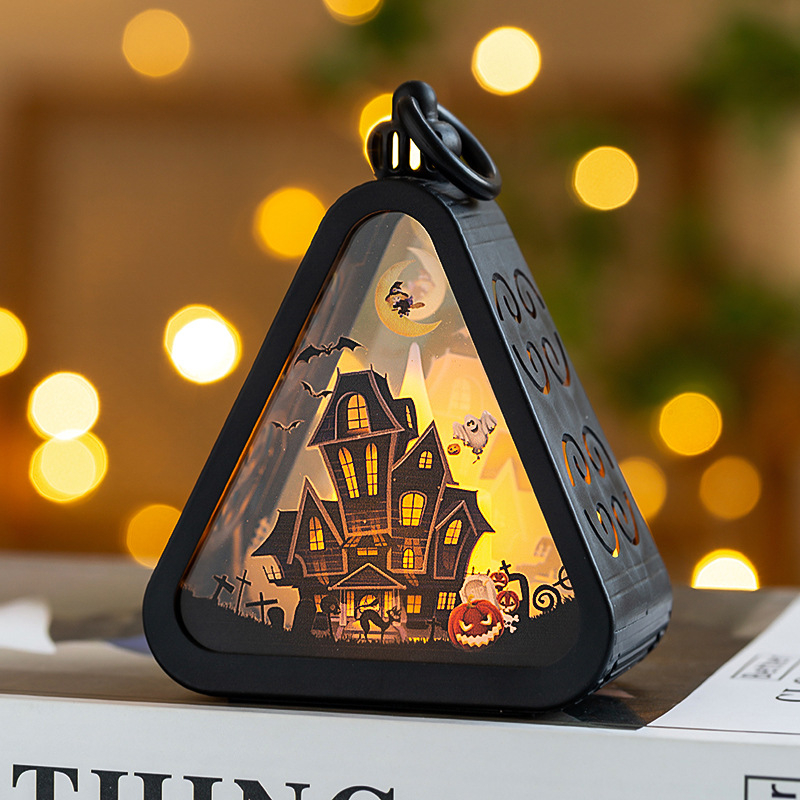 Halloween prenosni lampion od bundeve – stolna dekoracija, osvijetljivi rekvizit, plastika i staklo