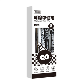 Διαγραφόμενο στυλό gel με ακίδα, πλαστικό σώμα, συσκευασία σε κουτί, καπάκι, κατάλληλο για γραφή και σχέδιο