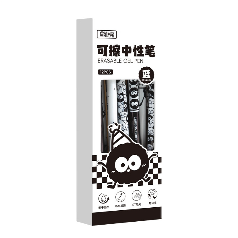 Διαγραφόμενο στυλό gel με ακίδα, πλαστικό σώμα, συσκευασία σε κουτί, καπάκι, κατάλληλο για γραφή και σχέδιο