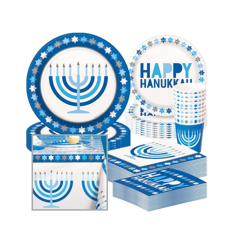 Hanuka jednokratni set papirnih tanjura i čaša, crtani stil, papirni materijal, rekvizite za scenu