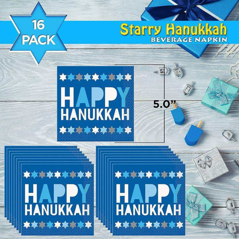 Hanuka jednokratni set papirnih tanjura i čaša, crtani stil, papirni materijal, rekvizite za scenu