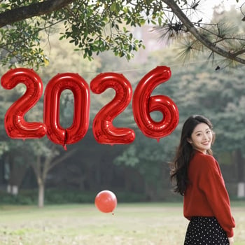 Fotografske rekvizite – balon sa brojevima od aluminijske folije, svečani stil, Nova godina, dekoracije prostora