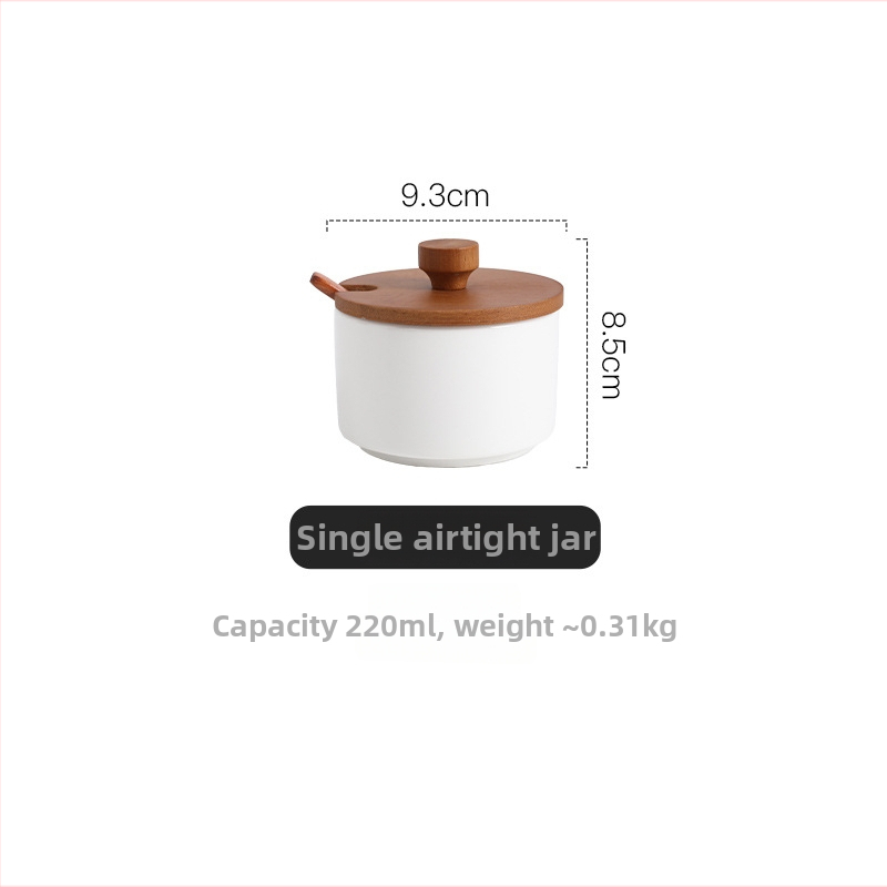 Keramički set posuda za začine sa solnicom, moderan minimalistički stil, tiskani logotip