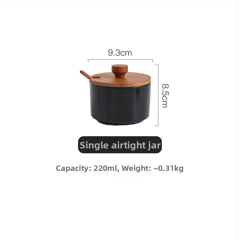 Keramički set posuda za začine sa solnicom, moderan minimalistički stil, tiskani logotip