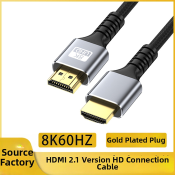 HDMI 2.1 kábel TV-hez/PC-hez/monitorhoz/projektorhoz — 0.5m, rézbevonatú acélvezeték, aranyozott hálós burkolat