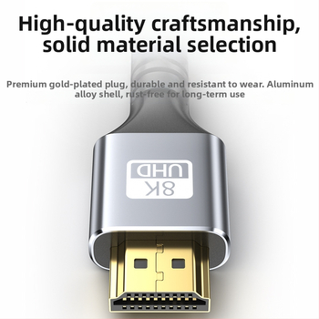 HDMI 2.1 kábel TV-hez/PC-hez/monitorhoz/projektorhoz — 0.5m, rézbevonatú acélvezeték, aranyozott hálós burkolat