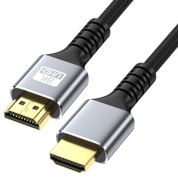 HDMI 2.1 kábel TV-hez/PC-hez/monitorhoz/projektorhoz — 0.5m, rézbevonatú acélvezeték, aranyozott hálós burkolat