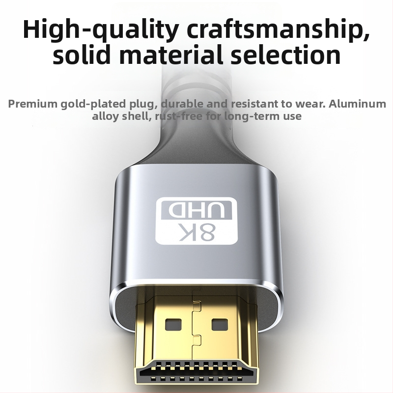 HDMI 2.1 kábel TV-hez/PC-hez/monitorhoz/projektorhoz — 0.5m, rézbevonatú acélvezeték, aranyozott hálós burkolat