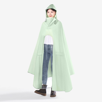 Pengchang PVC дебел дъждобран с крак за един водач – пълна защита на тялото, висока яка за защита на лицето